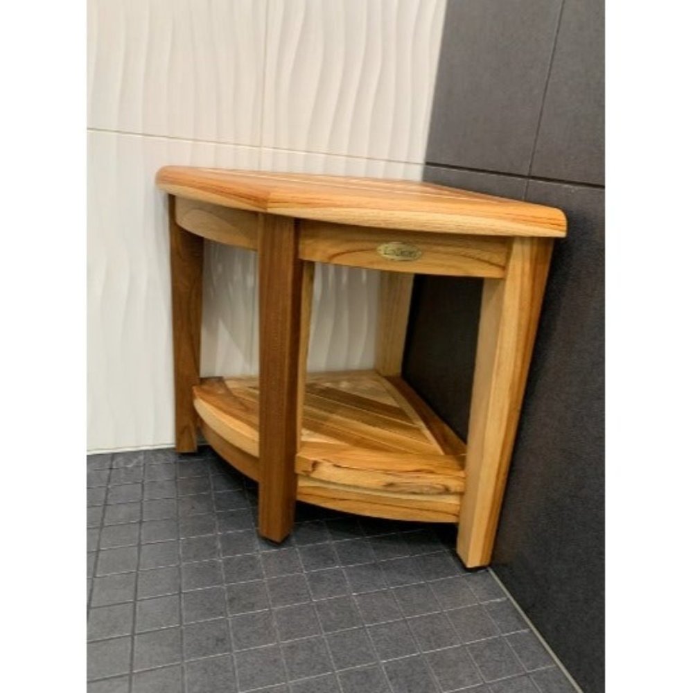 Snazzy Corner-Shower Stool-Teak Shower Bench-Teak Shower Stool